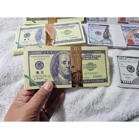(12 Bundles) New Fake Play Money American $100 $1,000 $10,000 Bills Multicolor - Picture 6 of 12